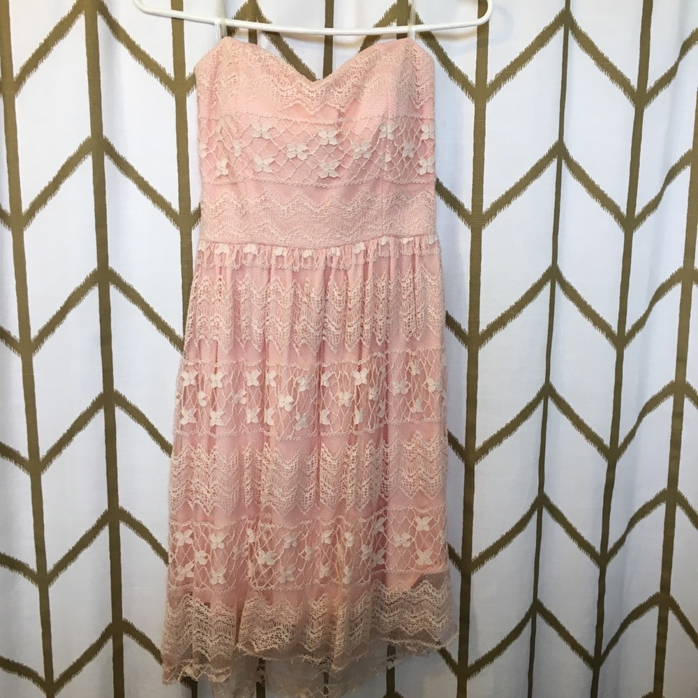 Blush strapless dress